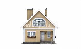 130-004-П Проект двухэтажного дома с мансардой, простой загородный дом из бризолита Томск, House Expert