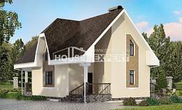 125-001-Л Проект двухэтажного дома мансардой, бюджетный коттедж из твинблока Томск, House Expert