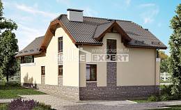 255-003-П Проект двухэтажного дома с мансардным этажом и гаражом, уютный дом из пеноблока, Колпашево