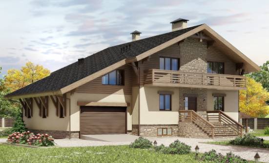420-001-Л Проект трехэтажного дома с мансардой, гараж, огромный домик из кирпича Северск | Проекты домов от House Expert