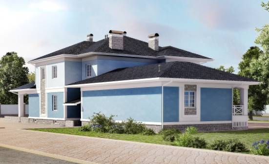 620-001-П Проект трехэтажного дома, гараж, уютный домик из теплоблока, Колпашево