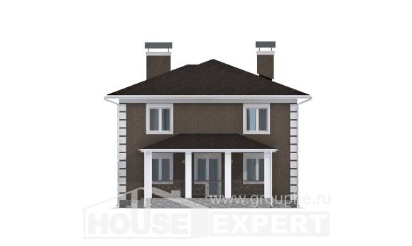185-002-П Проект двухэтажного дома, бюджетный коттедж из пеноблока, Северск