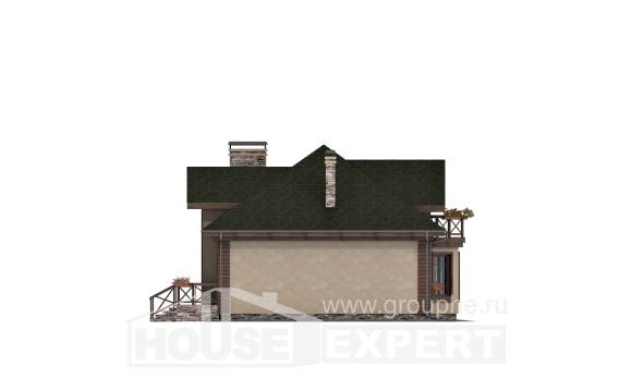 180-010-П Проект двухэтажного дома мансардой и гаражом, средний загородный дом из поризованных блоков Северск, House Expert