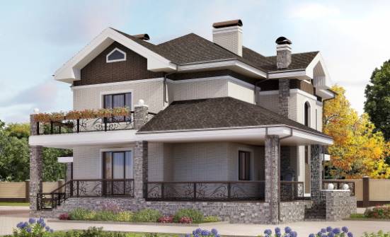 365-001-Л Проект трехэтажного дома и гаражом, большой дом из кирпича Колпашево | Проекты домов от House Expert