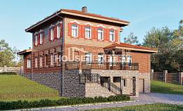 380-002-Л Проект трехэтажного дома, гараж, красивый домик из кирпича, Колпашево
