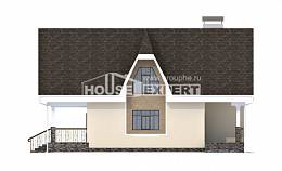 125-001-Л Проект двухэтажного дома мансардный этаж, экономичный коттедж из арболита Томск, House Expert