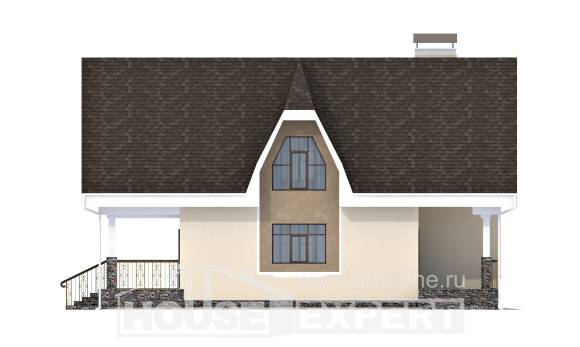 125-001-Л Проект двухэтажного дома мансардный этаж, экономичный коттедж из арболита Томск, House Expert