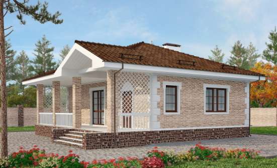 065-002-П Проект бани из кирпича Томск | Проекты одноэтажных домов от House Expert