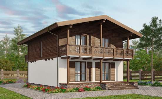 150-016-Л Проект двухэтажного дома с мансардой, небольшой загородный дом из арболита, Асино