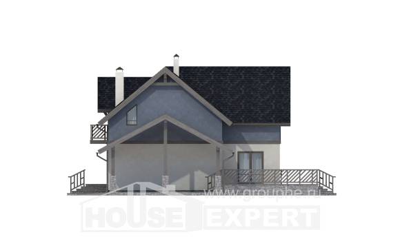 150-011-П Проект двухэтажного дома с мансардой, гараж, простой дом из теплоблока, Стрежевой