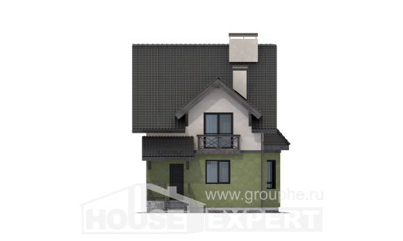 120-003-П Проект двухэтажного дома мансардный этаж, простой загородный дом из твинблока Колпашево, House Expert