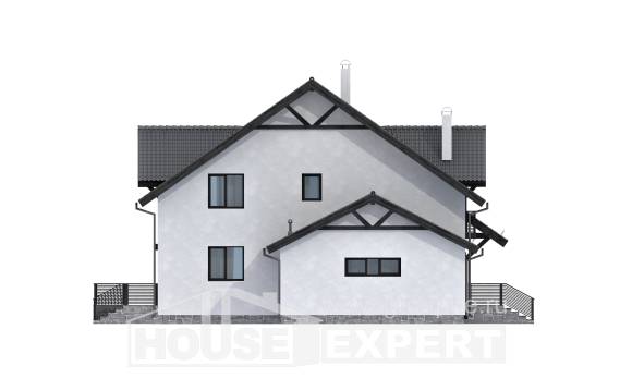 290-003-П Проект двухэтажного дома с мансардой, просторный коттедж из твинблока Колпашево, House Expert