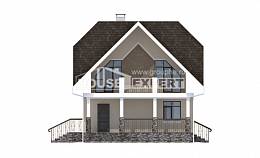 125-001-Л Проект двухэтажного дома мансардой, красивый коттедж из газобетона Колпашево, House Expert