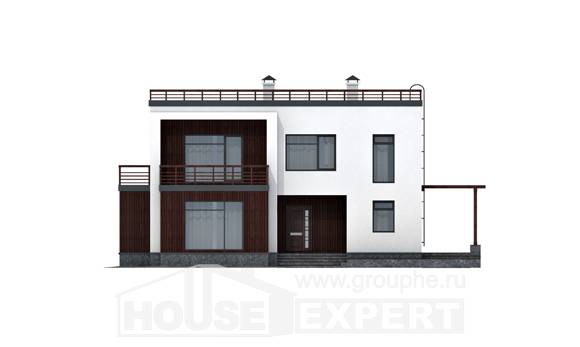 215-002-П Проект двухэтажного дома, современный коттедж из твинблока, Томск