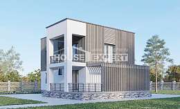 150-017-П Проект двухэтажного дома, недорогой дом из теплоблока, Северск