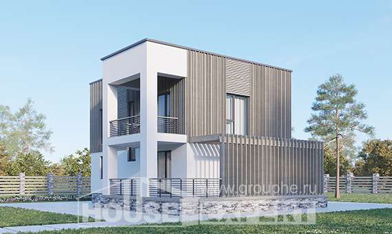 150-017-П Проект двухэтажного дома, недорогой дом из теплоблока Стрежевой, House Expert