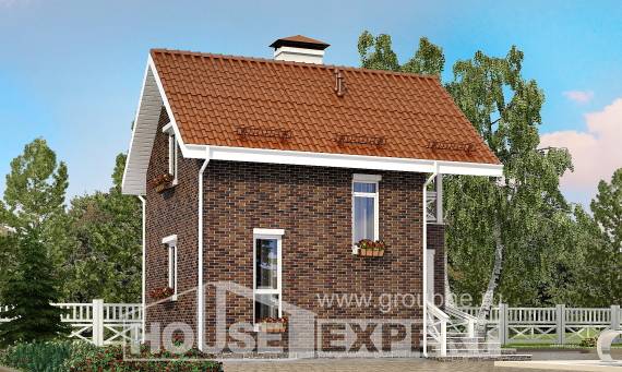 045-001-Л Проект двухэтажного дома с мансардным этажом, современный коттедж из газосиликатных блоков Северск, House Expert