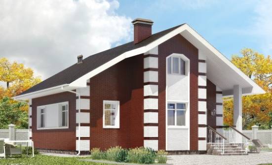 115-001-П Проект двухэтажного дома с мансардным этажом, небольшой загородный дом из блока, Северск