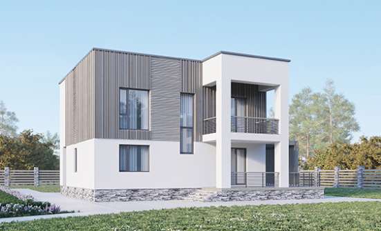 150-017-П Проект двухэтажного дома, компактный дом из поризованных блоков Томск | Проекты домов от House Expert