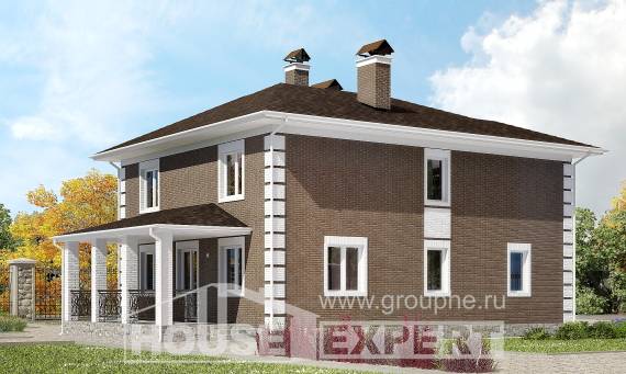 185-002-П Проект двухэтажного дома, недорогой дом из газосиликатных блоков Асино, House Expert