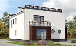 215-002-П Проект двухэтажного дома, красивый коттедж из бризолита, Томск