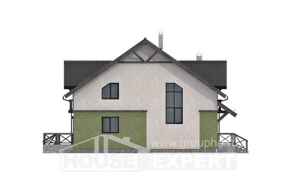 120-003-П Проект двухэтажного дома с мансардой, скромный домик из газобетона Томск, House Expert