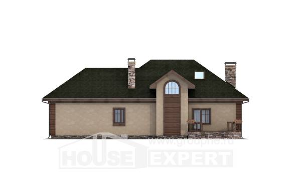 180-010-П Проект двухэтажного дома мансардой, гараж, уютный дом из пеноблока Стрежевой, House Expert