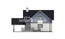 150-011-П Проект двухэтажного дома мансардный этаж, гараж, компактный загородный дом из теплоблока, Северск