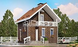 045-001-Л Проект двухэтажного дома с мансардным этажом, маленький загородный дом из бризолита Северск, House Expert