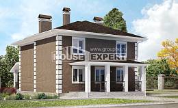 185-002-П Проект двухэтажного дома, доступный коттедж из пеноблока Стрежевой, House Expert