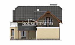 255-003-П Проект трехэтажного дома с мансардой, гараж, просторный загородный дом из теплоблока Колпашево, House Expert
