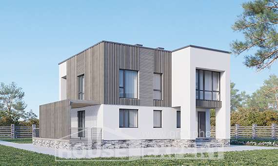 150-017-П Проект двухэтажного дома, недорогой коттедж из пеноблока Асино, House Expert