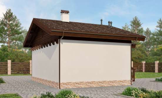 040-003-П Проект бани из поризованных блоков Колпашево | Проекты одноэтажных домов от House Expert