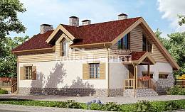 165-002-П Проект двухэтажного дома мансардой и гаражом, классический дом из керамзитобетонных блоков Асино, House Expert