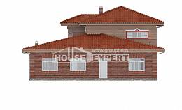 380-002-Л Проект трехэтажного дома и гаражом, современный загородный дом из кирпича, Асино