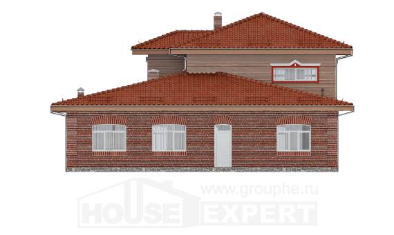 380-002-Л Проект трехэтажного дома, гараж, классический домик из кирпича Стрежевой, House Expert