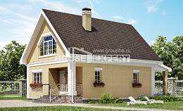 130-004-П Проект двухэтажного дома с мансардой, небольшой домик из керамзитобетонных блоков Северск, House Expert