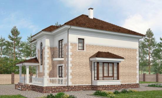 220-008-П Проект двухэтажного дома, простой коттедж из кирпича Томск | Проекты домов от House Expert