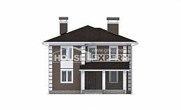 185-002-П Проект двухэтажного дома, доступный коттедж из теплоблока, Северск