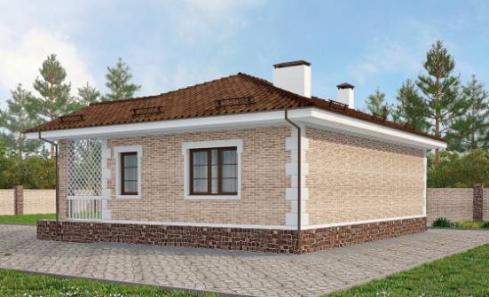 065-002-П Проект бани из кирпича Томск | Проекты одноэтажных домов от House Expert