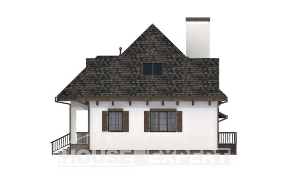 110-002-Л Проект двухэтажного дома с мансардой и гаражом, красивый загородный дом из бризолита, Асино