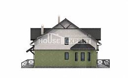 120-003-П Проект двухэтажного дома мансардой, экономичный коттедж из блока Колпашево, House Expert