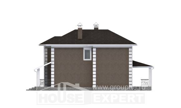 185-002-П Проект двухэтажного дома, небольшой коттедж из керамзитобетонных блоков, Асино