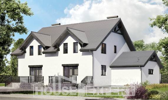 290-003-П Проект двухэтажного дома с мансардой, уютный коттедж из газосиликатных блоков Колпашево, House Expert