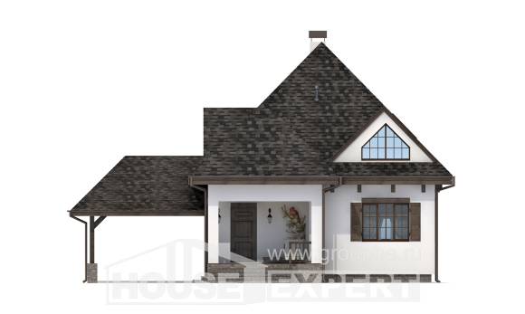 110-002-Л Проект двухэтажного дома мансардой и гаражом, уютный загородный дом из твинблока, Колпашево