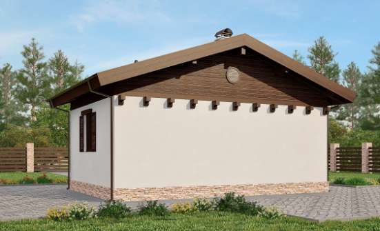 040-003-П Проект бани из поризованных блоков Колпашево | Проекты одноэтажных домов от House Expert