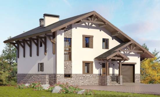 305-002-Л Проект трехэтажного дома мансардой и гаражом, классический дом из кирпича, Колпашево