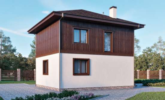 100-006-Л Проект двухэтажного дома, бюджетный домик из газобетона Северск | Проекты домов от House Expert
