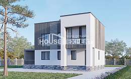 150-017-П Проект двухэтажного дома, скромный коттедж из арболита Томск, House Expert