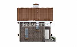 045-001-Л Проект двухэтажного дома мансардный этаж, эконом дом из теплоблока Северск, House Expert